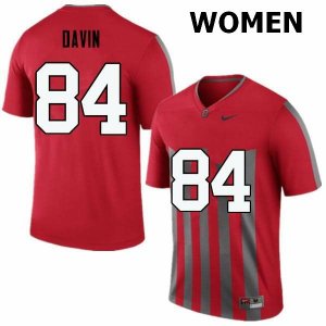 Women's Ohio State Buckeyes #84 Brock Davin Throwback Nike NCAA College Football Jersey Comfortable OVU7244LX